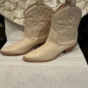 Schutz Cream Cowboy Boots
